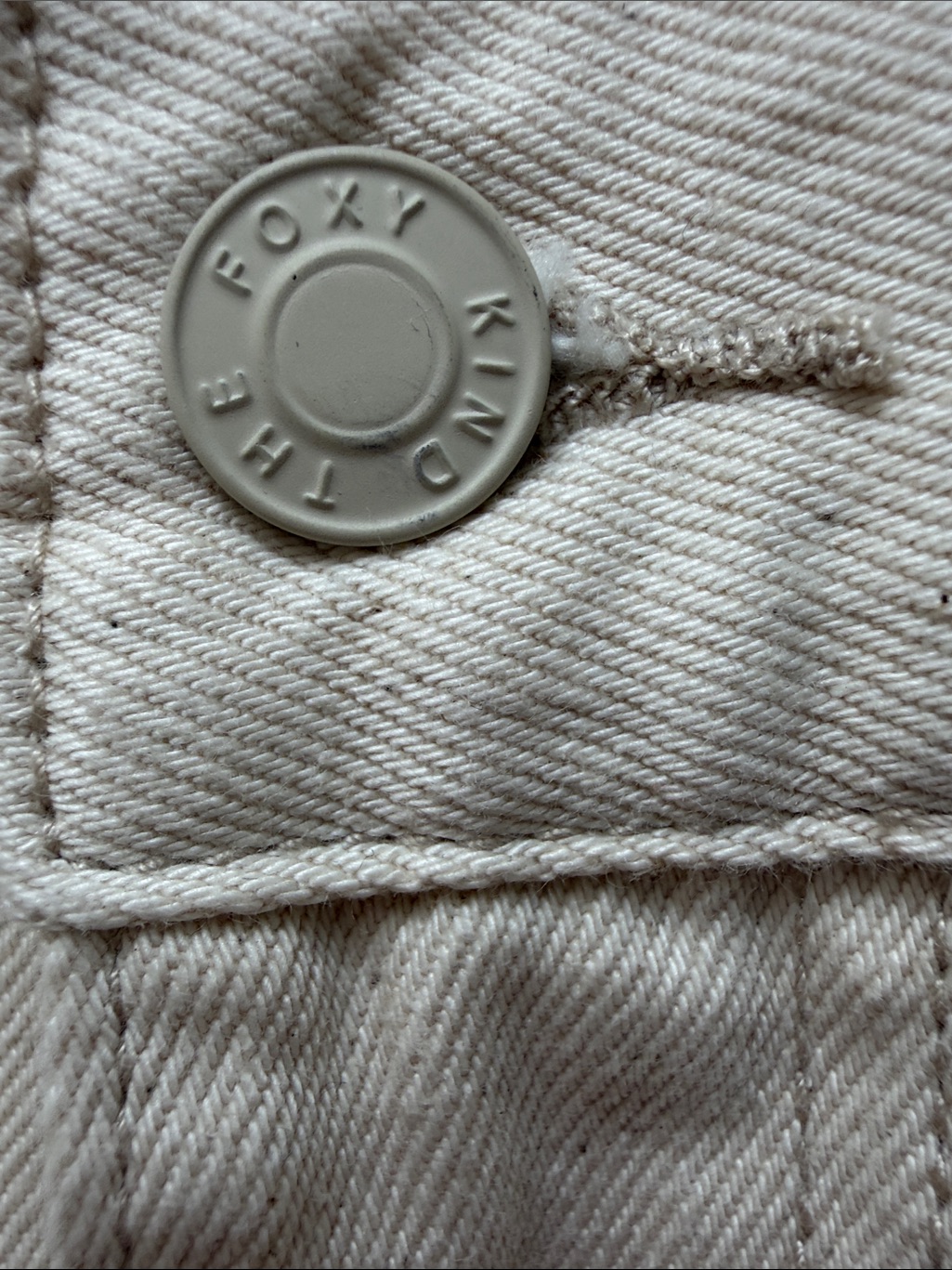 The Foxy Kind Ace High Denim Cream Shorts In Buttermilk Nwt Size Xl — image 6 of 8